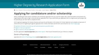 Higher Degree by Research :: Apply Online - Deakin University