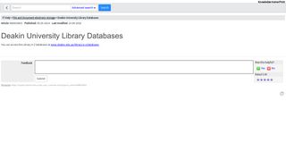 Deakin University Library Databases