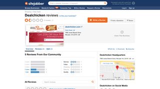 Dealchicken Reviews - 5 Reviews of Dealchicken.com | Sitejabber
