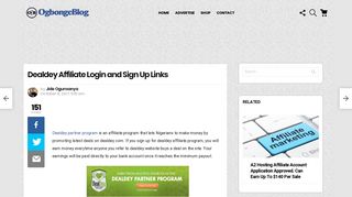 Dealdey Affiliate Login and Sign Up Links – OgbongeBlog