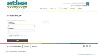 Atlas Homewares | Customer Login | Dealers