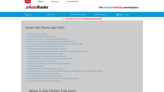 Dealer Edit iPhone App FAQ's - Autotrader Mobile