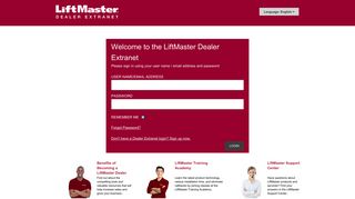 Liftmaster Dealer Extranet