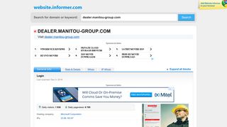 dealer.manitou-group.com at Website Informer. Login. Visit Dealer ...