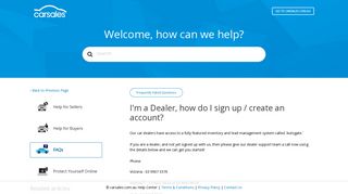 I'm a Dealer, how do I sign up / create an account? – carsales.com.au ...