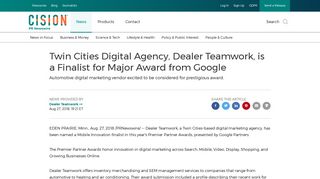 Twin Cities Digital Agency, Dealer Teamwork, is a Finalist for Major ...