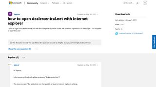 how to open dealercentral.net with internet explorer - Microsoft ...