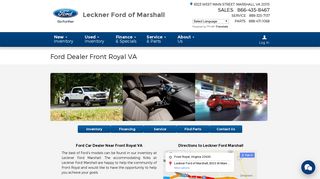 Ford Dealer Front Royal VA - Leckner Ford of Marshall