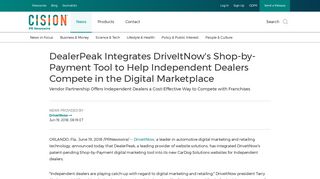 DealerPeak Integrates DriveItNow's Shop-by-Payment Tool to Help ...