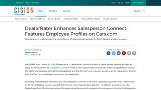 DealerRater Enhances Salesperson Connect, Features Employee ...