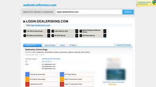 login.dealerskins.com at WI. Dealerskins Control Page