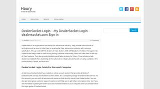 DealerSocket Login - My DealerSocket Login - dealersocket.com Sign ...