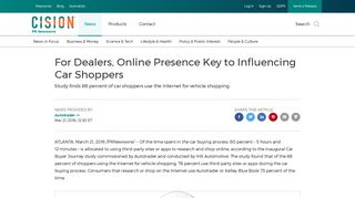 For Dealers, Online Presence Key to Influencing Car Shoppers