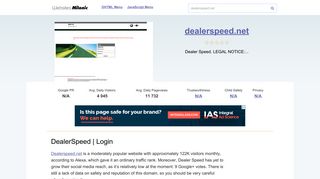 Dealerspeed.net website. DealerSpeed | Login.