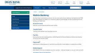 Mobile Banking - Dean Bank