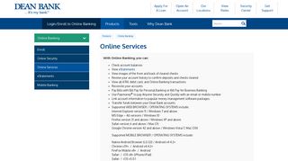 Online Services - Dean Bank