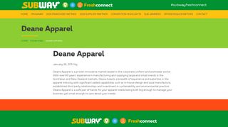 Deane Apparel - Subway®