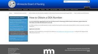 How To Obtain Your DEA Number / Minnesota Board of Nursing