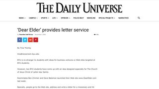 'Dear Elder' provides letter service - The Daily Universe