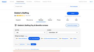 Working at Debbie's Staffing: 98 Reviews about Pay & Benefits - Indeed