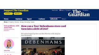 How can a 'free' Debenhams store card turn into a debt of £60 ...