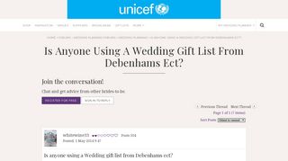 Is anyone using a Wedding gift list from Debenhams ect? - wedding ...