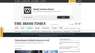 Debenhams Ireland returns to red - The Irish Times