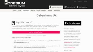 up to 20% OFF with Debenhams Discount Codes - February 2019