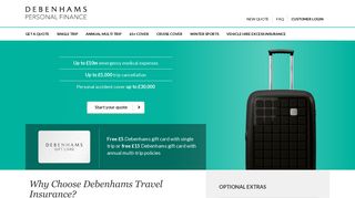 Debenhams - Travel insurance that treats you