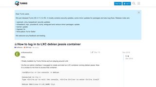 How to log in to LXC debian jessie container - SW help - Turris forum