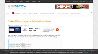 Enable SSH root login on Debian Linux Server - LinuxConfig.org