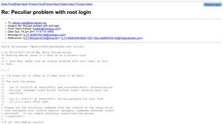 Re: Peculiar problem with root login - Debian Mailing Lists