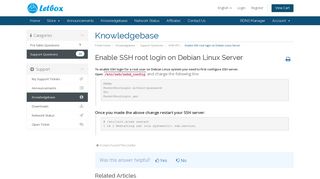 Enable SSH root login on Debian Linux Server - Knowledgebase ...