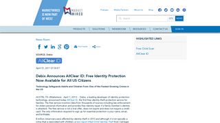Debix Announces AllClear ID: Free Identity Protection Now Available ...