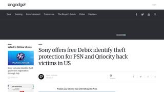 Sony offers free Debix identify theft protection for PSN and Qriocity ...