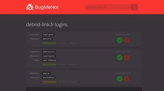 debrid-link.fr passwords - BugMeNot