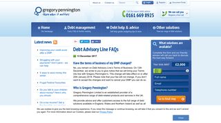 Debt Advisory Line FAQs - Gregory Pennington
