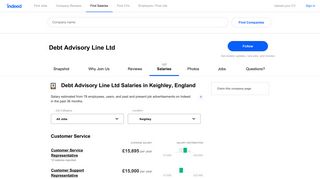 Debt Advisory Line Ltd Salaries in Keighley, England | Indeed.co.uk