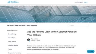 Add the Ability to Login to the Customer Portal on Your ... - Debt Pay Pro