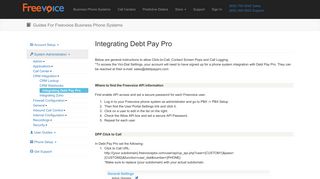Integrating Debt Pay Pro - Admin Guide - Freevoice