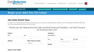Apply for Help | Debt Reduction Services