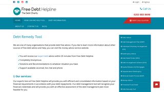 Online Debt Tool; Debt Remedy Tool - Free Debt Helpline