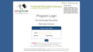 Program Login - Debt Management Program - DebtHelper.com