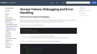 Debugging & Errors - Facebook Login - Facebook for Developers