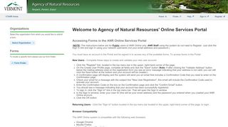 VTANR Agency of Natural Resources Online Services Portal System ...