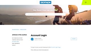 Account Login – Decathlon FAQ