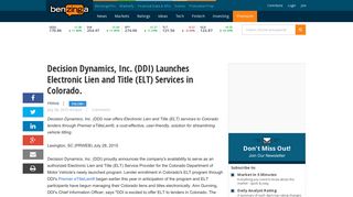 Decision Dynamics, Inc. (DDI) Launches Electronic Lien and Title (ELT ...