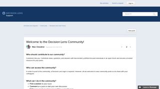 Welcome to the Decision Lens Community! – Decision Lens Support