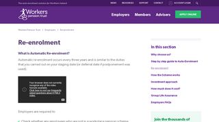 Guide to Re-Enrolment | Workers Pension Trust