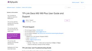 TP-Link Deco M5/ M9 Plus User Guide and Support – MyRepublic ...